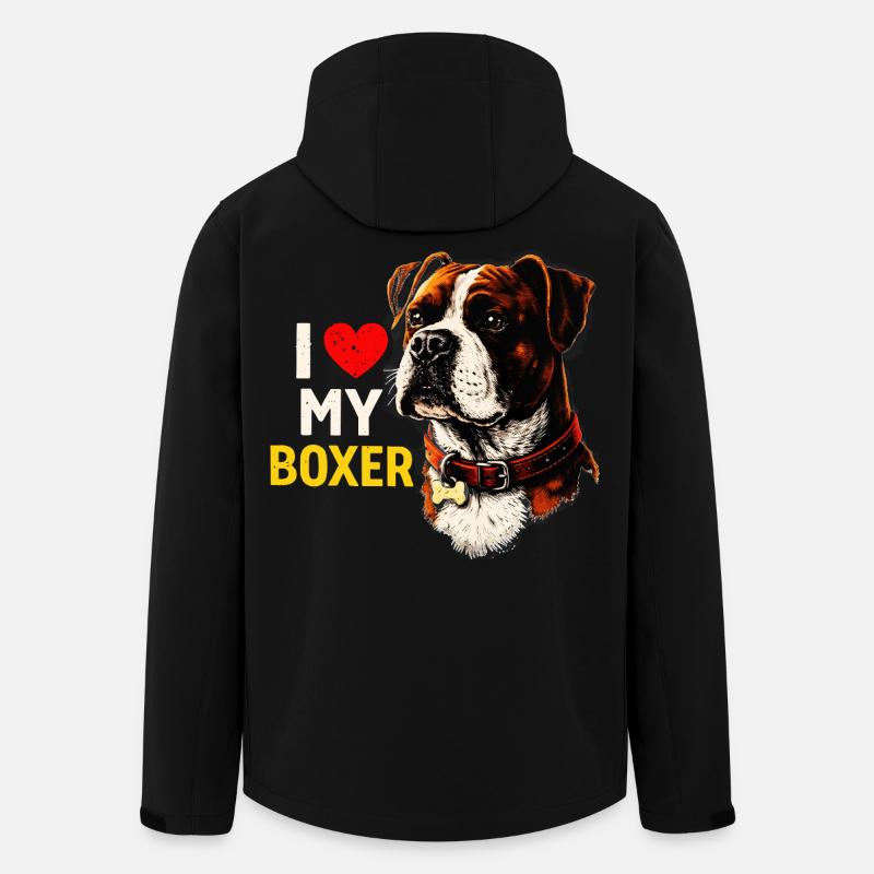Ich Liebe mein Boxer - Recycelte Männer Softshell-Jacke von Stanley/Stella - Schwarz