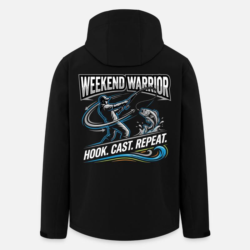 Weekend Warrior Hook Cast Repeat Angler - Men’s Recycled Softshell Jacket by Stanley/Stella - black