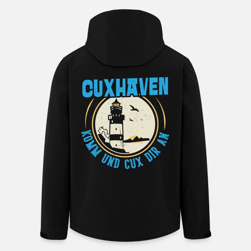 Nordsee Urlaub CUXHAVEN KOMM UND CUX DIR AN Lustig - Recycelte Männer Softshell-Jacke von Stanley/Stella - Schwarz