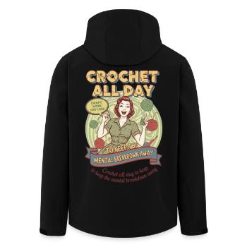Crochet Lover Crochet Crochet Toute la Journée Garde la Tête - Veste softshell homme en polyester recyclé Stanley/Stella - noir - Dos - AI Model Male 185 light (185cm)