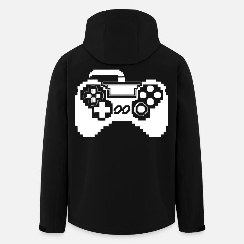 Game Controller Pixel Graphics - Men’s Recycled Softshell Jacket by Stanley/Stella - black