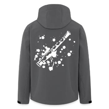 Art de rue à flûte - Veste softshell homme en polyester recyclé Stanley/Stella - noir - Dos - AI Model Male 185 light (185cm)