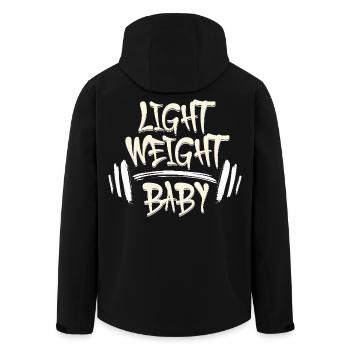 Fitness Motivation Saying Design Light Weight Baby - Men’s Recycled Softshell Jacket by Stanley/Stella - black - Back - AI Model Male 185 light (185cm)