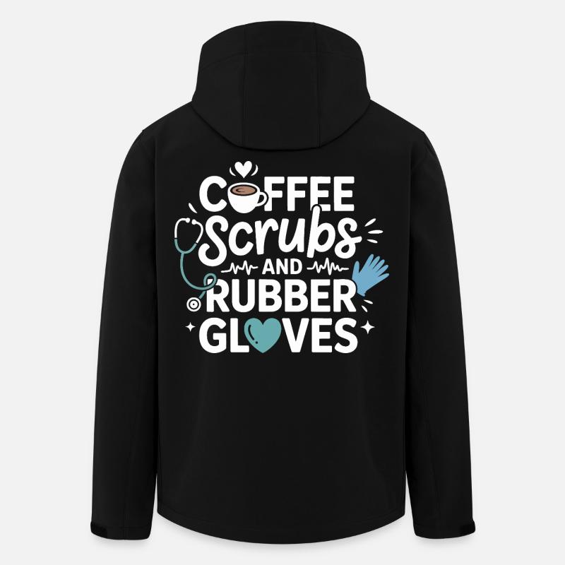 Kaffee Scrubs und Gummihandschuhe - Recycelte Männer Softshell-Jacke von Stanley/Stella - Schwarz