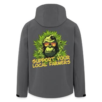 Support your local farmers - Recycelte Männer Softshell-Jacke von Stanley/Stella - Schwarz - Hinten - AI Model Male 185 light (185cm)