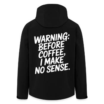 Vor dem Kaffee mache ich keinen Sinn Humor - Recycelte Männer Softshell-Jacke von Stanley/Stella - Schwarz - Hinten - AI Model Male 185 light (185cm)