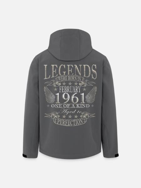Février 1961 Jubilé 1961 Légendes Février - Veste softshell homme en polyester recyclé Stanley/Stella - noir