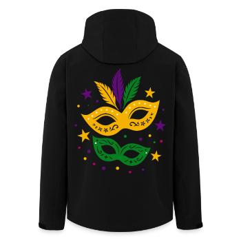 Masques de carnaval avec étoiles et plumes colorées - Veste softshell homme en polyester recyclé Stanley/Stella - noir - Dos - AI Model Male 185 light (185cm)