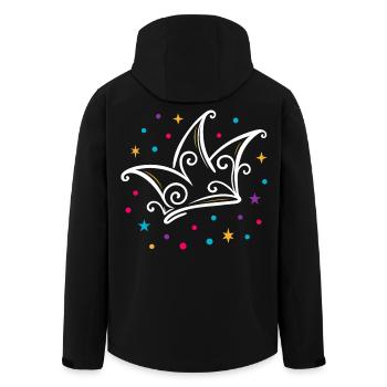 Karneval Narrenkappe modern mit Sternen & Konfetti - Recycelte Männer Softshell-Jacke von Stanley/Stella - Schwarz - Hinten - AI Model Male 185 light (185cm)