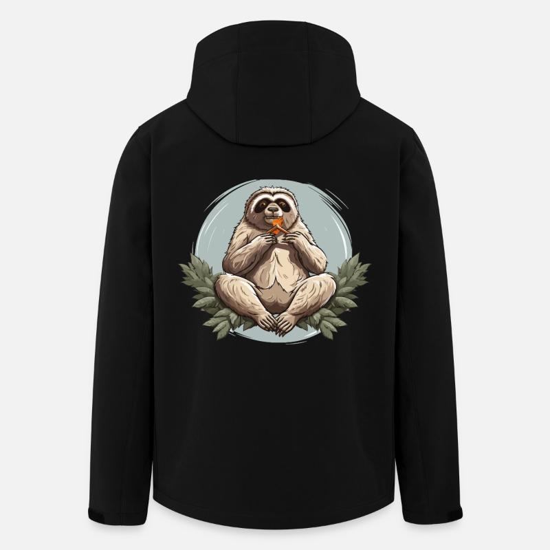 Faultier Snack Zen - Recycelte Männer Softshell-Jacke von Stanley/Stella - Schwarz