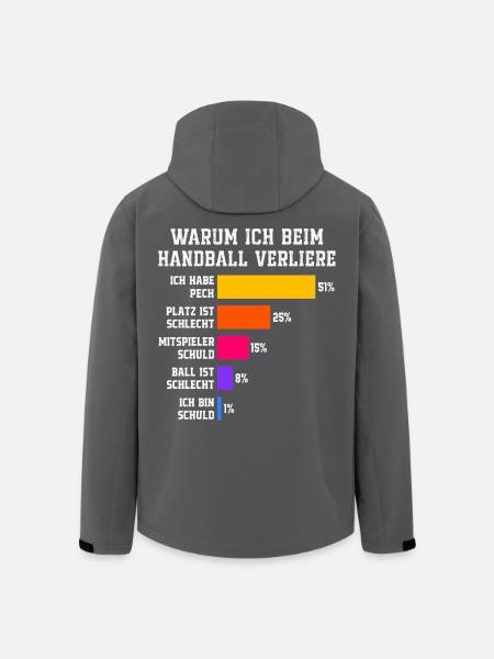 Why I lose at handball Handball - Men’s Recycled Softshell Jacket by Stanley/Stella - black