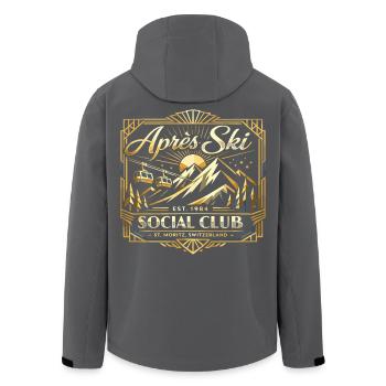 Retro 90s Après Ski Vintage Gift Saying - Men’s Recycled Softshell Jacket by Stanley/Stella - black - Back - AI Model Male 185 light (185cm)