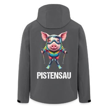 Pistensau_2 - Recycelte Männer Softshell-Jacke von Stanley/Stella - Schwarz - Hinten - AI Model Male 185 light (185cm)
