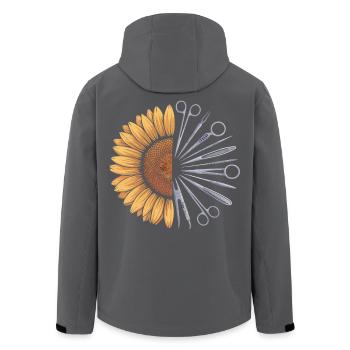 Sunflower meets surgery - Men’s Recycled Softshell Jacket by Stanley/Stella - black - Back - AI Model Male 185 light (185cm)