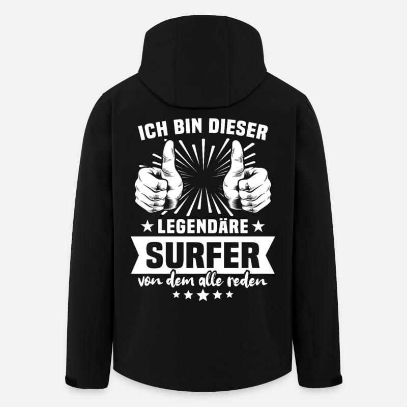 Légende du surfeur - Veste softshell homme en polyester recyclé Stanley/Stella - noir