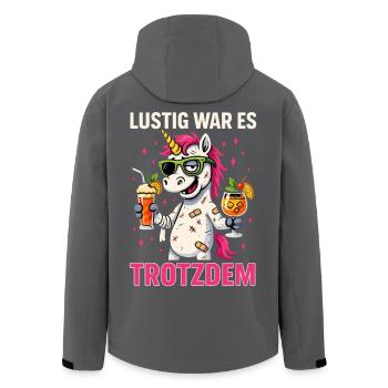 C’était quand même une fête de licorne drôle - Veste softshell homme en polyester recyclé Stanley/Stella - noir - Dos - AI Model Male 185 light (185cm)