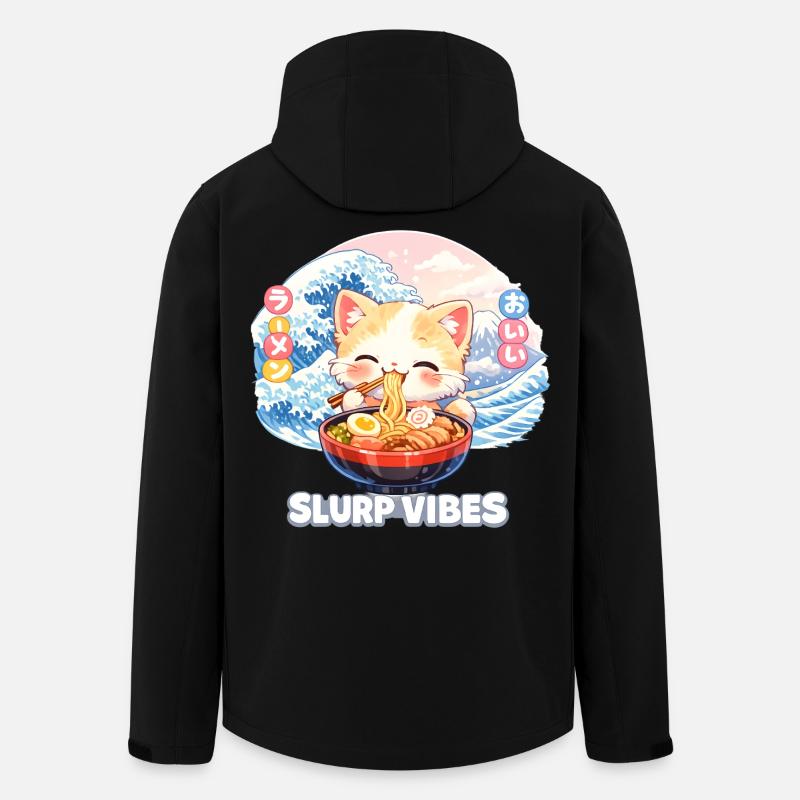 Ramen Chat Kanagawa Pastel - Veste softshell homme en polyester recyclé Stanley/Stella - noir
