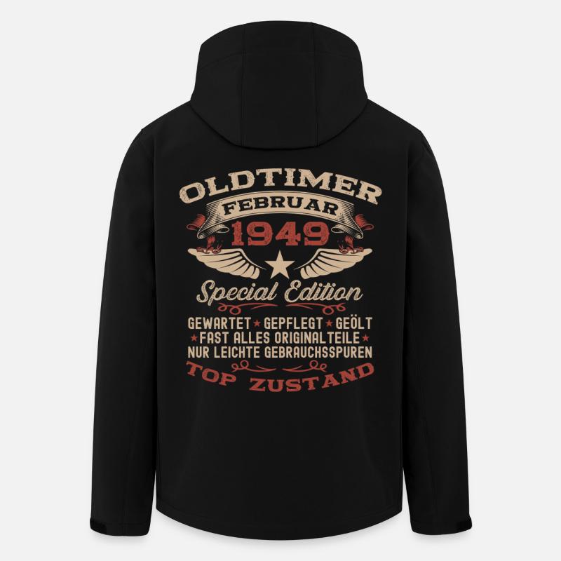 77e anniversaire Oldtimer Février 1949 - Veste softshell homme en polyester recyclé Stanley/Stella - noir