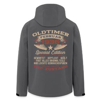 90e anniversaire voiture classique février 1936 - Veste softshell homme en polyester recyclé Stanley/Stella - noir - Dos - AI Model Male 185 light (185cm)
