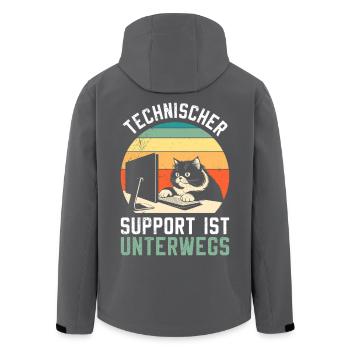 Computer TECHNICAL SUPPORT IS FUN ON THE GO - Men’s Recycled Softshell Jacket by Stanley/Stella - black - Back - AI Model Male 185 light (185cm)