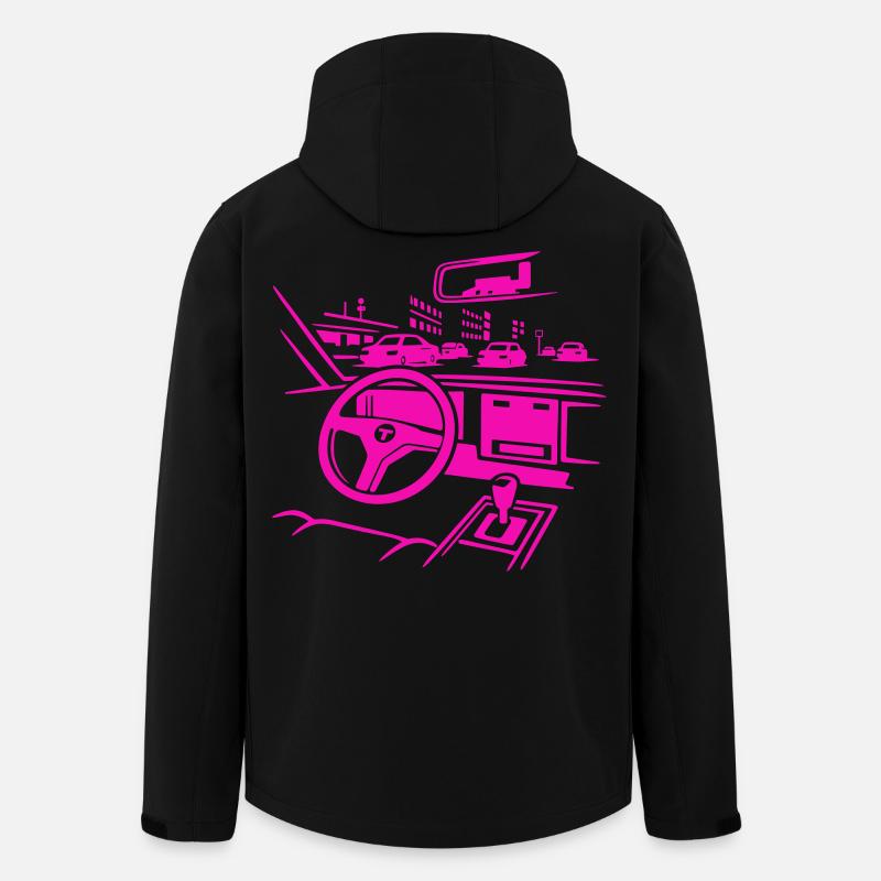 Cockpit de voiture néon - Veste softshell homme en polyester recyclé Stanley/Stella - noir