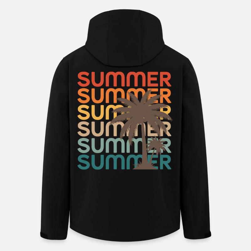 Retro Summer Palm Trees Sunset Vibes - Men’s Recycled Softshell Jacket by Stanley/Stella - black