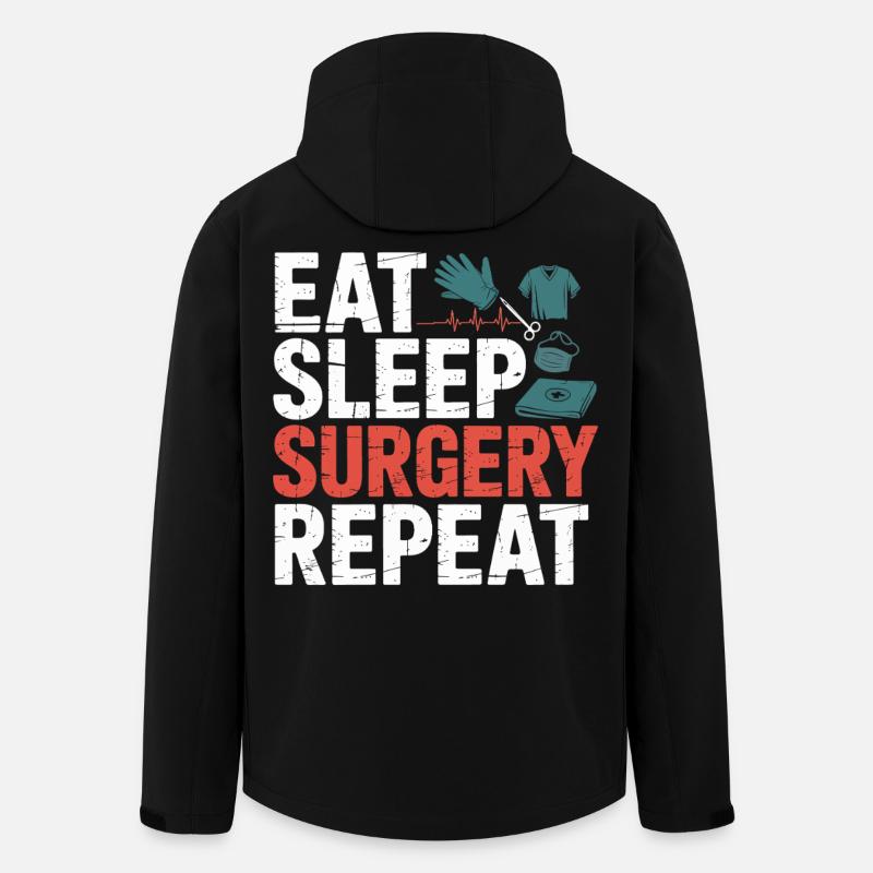 Eat Sleep Surgery Repeat - Recycelte Männer Softshell-Jacke von Stanley/Stella - Schwarz