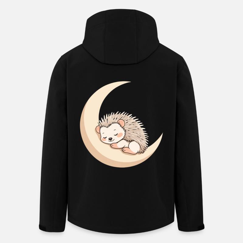 Moon Sleep Hedgehog - Men’s Recycled Softshell Jacket by Stanley/Stella - black