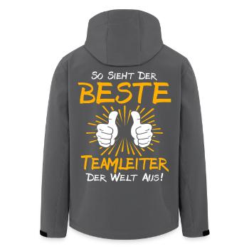 Teamleiter Geschenkidee - Recycelte Männer Softshell-Jacke von Stanley/Stella - Schwarz - Hinten - AI Model Male 185 light (185cm)