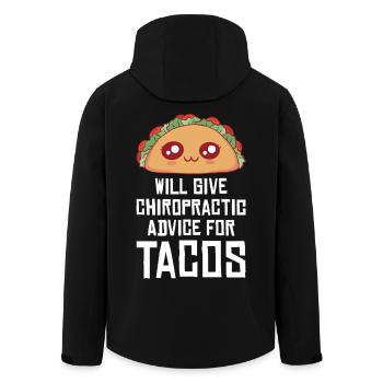 Taco Humor Chiropraktik Design - Recycelte Männer Softshell-Jacke von Stanley/Stella - Schwarz - Hinten - AI Model Male 185 light (185cm)