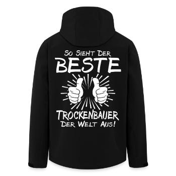Meilleur constructeur de plaques de plâtre - Veste softshell homme en polyester recyclé Stanley/Stella - noir - Dos - AI Model Male 185 light (185cm)