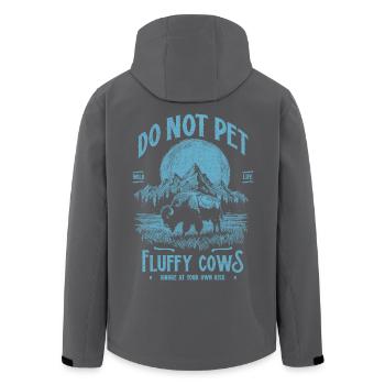 Vintage Buffalo Do Not Pet Fluffy Cows Funny Bison - Men’s Recycled Softshell Jacket by Stanley/Stella - black - Back - AI Model Male 185 light (185cm)