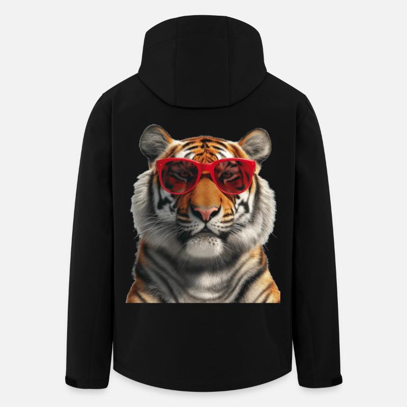 Tiger mit Sonnenbrille Lustig - Recycelte Männer Softshell-Jacke von Stanley/Stella - Schwarz