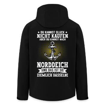 Nordsee KANNST GLÜCK NICHT KAUFEN ABER NACH - Recycelte Männer Softshell-Jacke von Stanley/Stella - Schwarz - Hinten - AI Model Male 185 light (185cm)