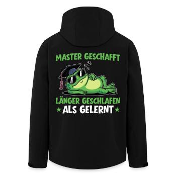 Master obtenu - A dormi plus longtemps qu’appris - Veste softshell homme en polyester recyclé Stanley/Stella - noir - Dos - AI Model Male 185 light (185cm)