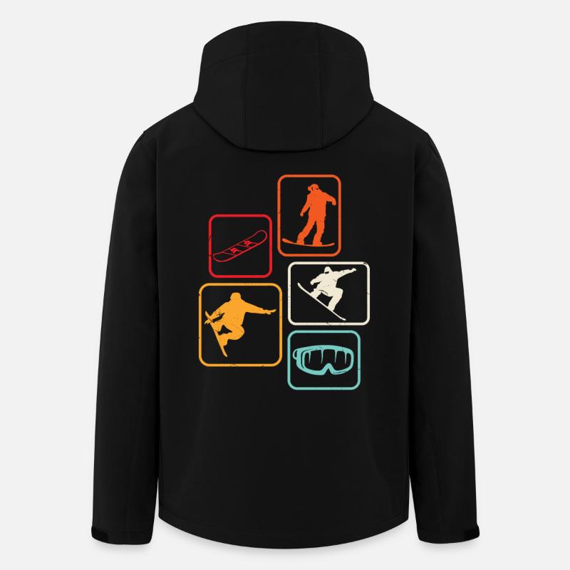 Snowboard retro Snowboarding Skiing - Men’s Recycled Softshell Jacket by Stanley/Stella - black