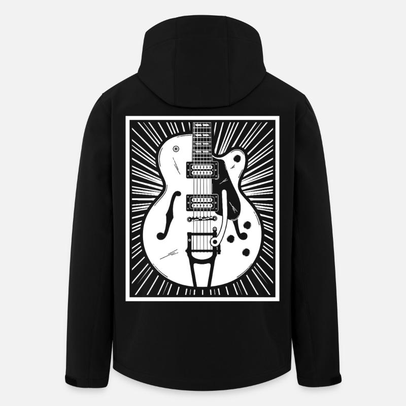 Retro-Gitarren-Silhouette - Recycelte Männer Softshell-Jacke von Stanley/Stella - Schwarz