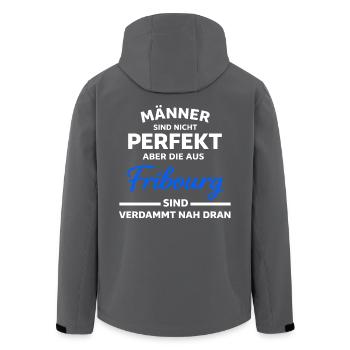 Fribourg Männer nah am Perfekt - Recycelte Männer Softshell-Jacke von Stanley/Stella - Schwarz - Hinten - AI Model Male 185 light (185cm)