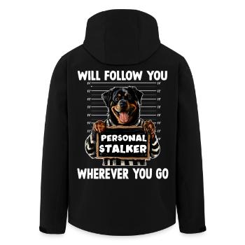Dictons de chiens Cadeau du propriétaire de chien Promenée de chien Rotti - Veste softshell homme en polyester recyclé Stanley/Stella - noir - Dos - AI Model Male 185 light (185cm)