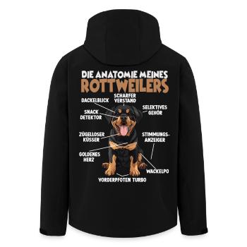 Rottweiler T pour l’entraînement et la promenade autour de Rotti - Veste softshell homme en polyester recyclé Stanley/Stella - noir - Dos - AI Model Male 185 light (185cm)