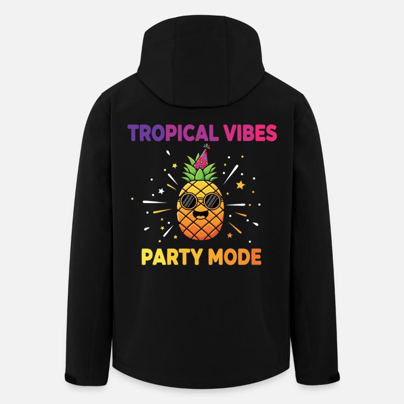 Tropical Vibes Party Ananas - Recycelte Männer Softshell-Jacke von Stanley/Stella - Schwarz