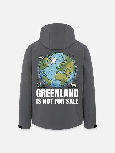 Grønland er ikke til salg - Stanley/Stella herre softshelljakke i genanvendt polyester - sort