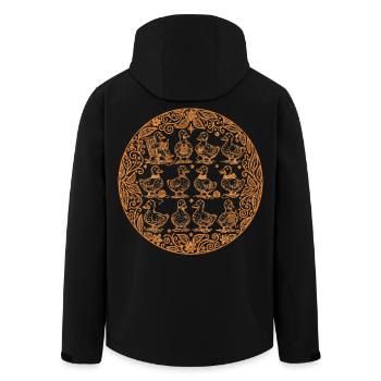 Funny Crochet Ducks Mandala For Crochet Lovers - Men’s Recycled Softshell Jacket by Stanley/Stella - black - Back - AI Model Male 185 light (185cm)