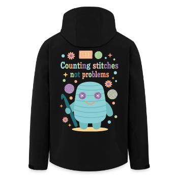 Counting Stitches Not Problems Funny Crochet Lover - Men’s Recycled Softshell Jacket by Stanley/Stella - black - Back - AI Model Male 185 light (185cm)