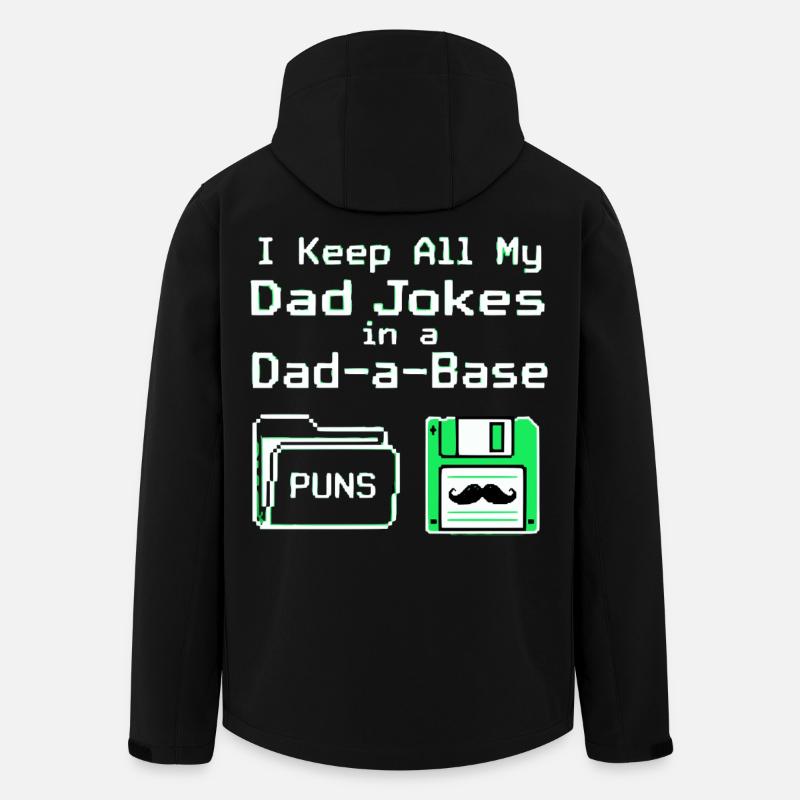 Je garde toutes mes blagues de papa dans une base de papa - Veste softshell homme en polyester recyclé Stanley/Stella - noir