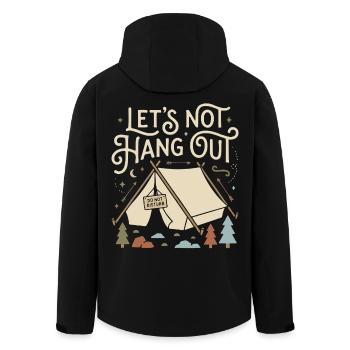 Lets Not Hang Out Camping Do Not Disturb - Men’s Recycled Softshell Jacket by Stanley/Stella - black - Back - AI Model Male 185 light (185cm)