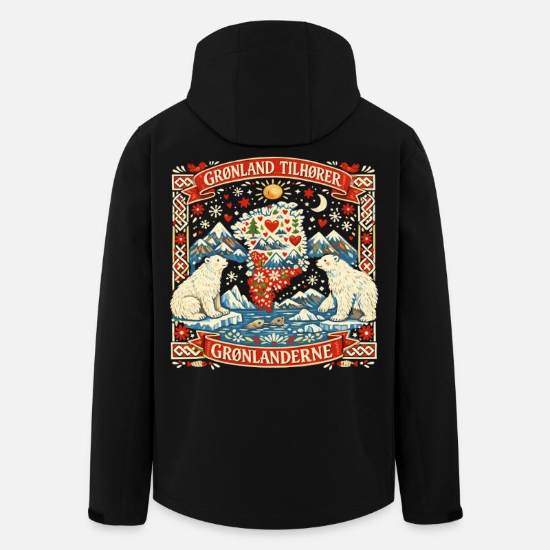 Greenland Independence Statement Gift Funny - Men’s Recycled Softshell Jacket by Stanley/Stella - black