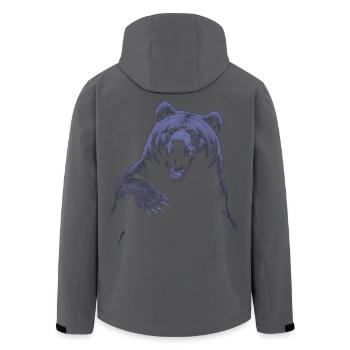 Grizzly Bear Hiking Camping Vintage Brown Bear - Men’s Recycled Softshell Jacket by Stanley/Stella - black - Back - AI Model Male 185 light (185cm)