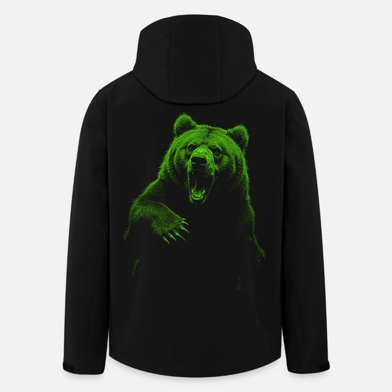 Grizzlybär Wandern Camping Vintage Braunbär - Recycelte Männer Softshell-Jacke von Stanley/Stella - Schwarz