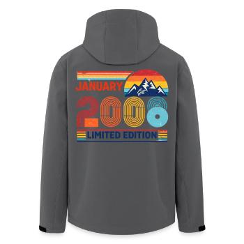 Édition limitée cadeau pour le 18e anniversaire 2008 - Veste softshell homme en polyester recyclé Stanley/Stella - noir - Dos - AI Model Male 185 light (185cm)